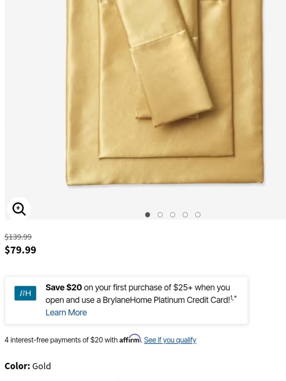 Gold Bed Sheet Set -